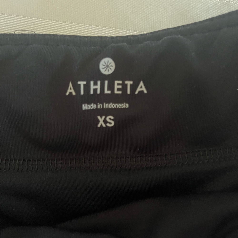 Athleta Running Shorts 3” XSMALL Black Lined Built-in Brief Zip Pocket - Picture 3 of 4